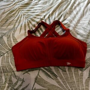 Crisscross Back Red Sports Bra